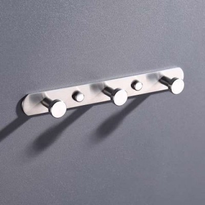 New product coat hook high-end solid 304 stainless steel gun gray bathroom row hook toilet coat hook